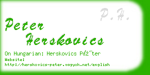 peter herskovics business card